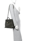 Nappa Intrecciato Medium Andiamo Shoulder Bag Kaki