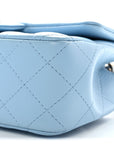 Lambskin Quilted Mini Rectangular Flap Light Blue