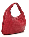 Nappa Intrecciato Small Veneta Hobo Cassis