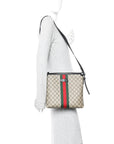 GG Supreme Monogram Web Messenger Bag Black