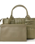 Foulard Intrecciato Pleated Arco Tote Travertine