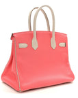 Chevre Mysore Horseshoe Birkin 30 Rose Lipstick Gris Perle
