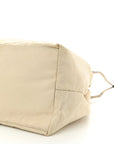 Tessuto Nylon Saffiano Shopping Tote White