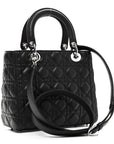 Grained Calfskin Cannage Medium Lady D1OR Black