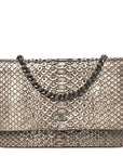 Snakeskin Wallet On Chain WOC Brown Silver