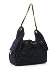Tweed Quilted Small CHNL 25 Handbag Blue