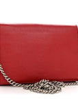Calfskin Mini Dionysus Chain Wallet Hibiscus Red