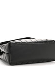 Calfskin Y Quilted Monogram Monochrome Small Loulou Chain Satchel Black