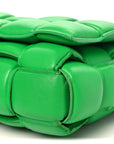 Lambskin Maxi Intreccio Padded Chain Cassette Crossbody Bag Racing Green