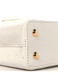 Iridescent Ostrich Capucines Mini White Gold
