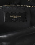 Lambskin Quilted Medium Loulou Puffer Monogram Chain Satchel Black