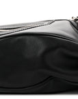 Calfskin Small Repeat Zip Hobo Black