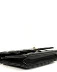 Pearly Lambskin Quilted Charms Wallet On Chain WOC Black