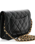 Lambskin Quilted Wallet On Chain WOC Black