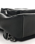 X PETER DOIG Grained Calfskin Slingbag Backpack Black