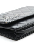 Calfskin Quilted Cambon Wallet on Chain WOC Black