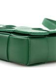 Lambskin Maxi Intrecciato Cassette Crossbody Bag Racing Green