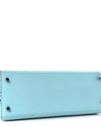 Madame Calfskin Kelly Sellier 25 Bleu Du Nord