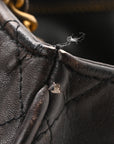 Calfskin Quilted CC Shopping Tote Black