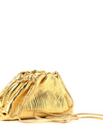 Metallic Bark Calfskin The Mini Pouch Gold