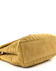 Suede Y Quilted Monogram Medium Loulou Chain Satchel Chartreuse