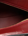 Semi Shiny Calfskin Crocodile Embossed Neo Classic Gold Hardware Mini City Dark Red