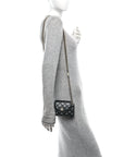 Lambskin Quilted Phone Holder Flap Black