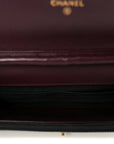 Lambskin Chevron Quilted Wallet On Chain WOC Black