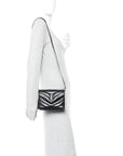 Calfskin Y Quilted Monogram Toy Loulou Crossbody Bag Black