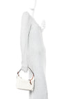 Jacquard Anagram Calfskin Small Cubi Bag Ecru Tan
