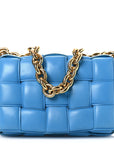 Lambskin Maxi Intrecciato Padded Chain Cassette Crossbody Bag Swimming Pool