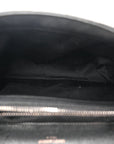 Sheepskin Matelasse Chevron Monogram Medium College Bag Black