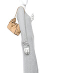 Braided Raffia Calfskin Quilted Mini CHNL 25 Handbag Beige Black