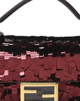 Sequin Paillettes Vitello Grace Sex and the City Mini Baguette Granata