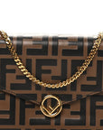 Vitello Soft F is FNDI Bi-Color FF 1974 Embossed Envelope Wallet On Chain with Pouches Maya Black