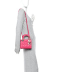 Lambskin Cannage Mini Lady D1OR Pink
