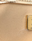 Metallic Calfskin Crochet Medium CHNL 19 Flap Gold