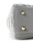 Lambskin Cannage Small My Lucky Badges My Lady D1OR Grey