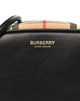 Calfskin Vintage Check Half Cube Crossbody Bag Black