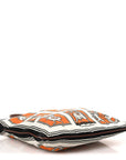 Satin Mythical Alphabet Drawstring Pouch Orange Black White