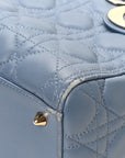 Lambskin Cannage Medium Lady D1OR Denim Blue