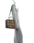 GG Supreme Monogram Exquisite Small Tote Beige Ebony Blue Crop Live Red