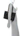 Lambskin Quilted CHNL 19 East West Shopping Bag Black
