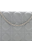 Lambskin Cannage Lady D1OR Convertible Clutch Grey