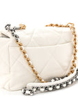 Lambskin Quilted Medium CHNL 19 Flap White