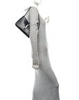 Calfskin Crocodile Embossed Le 5 A 7 Hobo Black