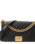 Caviar Quilted Medium Boy Flap Black