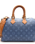 Calfskin Monogram Speedy P9 Bandouliere 30 Silk Blue