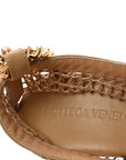 Mesh Nappa Chunky Chain Sandals 39.5 Beige Pony
