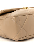 Lambskin Quilted Large CHNL 19 Flap Beige